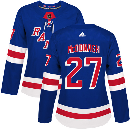 Adidas Rangers #27 Ryan McDonagh Royal Blue Home Authentic Women's Stitched NHL Jersey - Click Image to Close